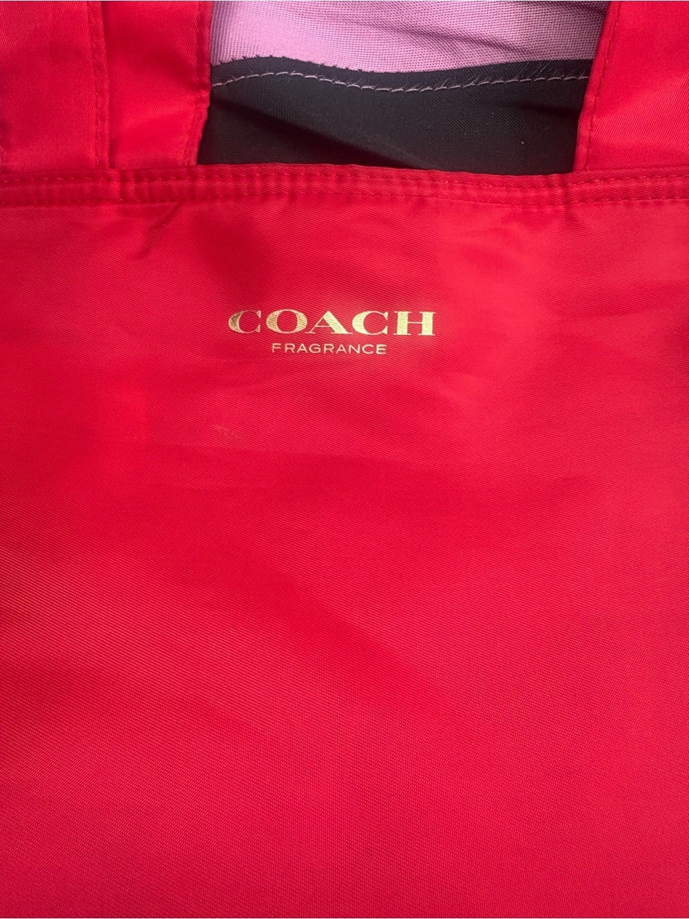 Coach Red Nylon Tote with Gold Logo lightweight fragrance promotion bag